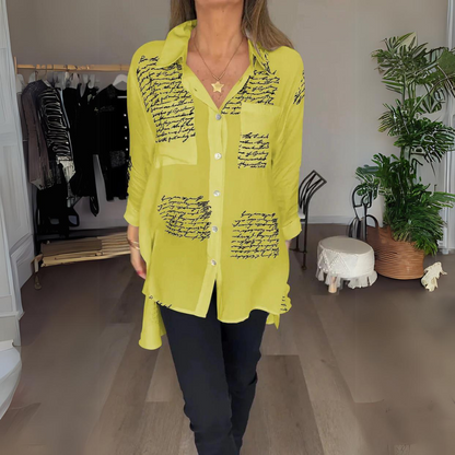 Handwritten Button-Up Shirt