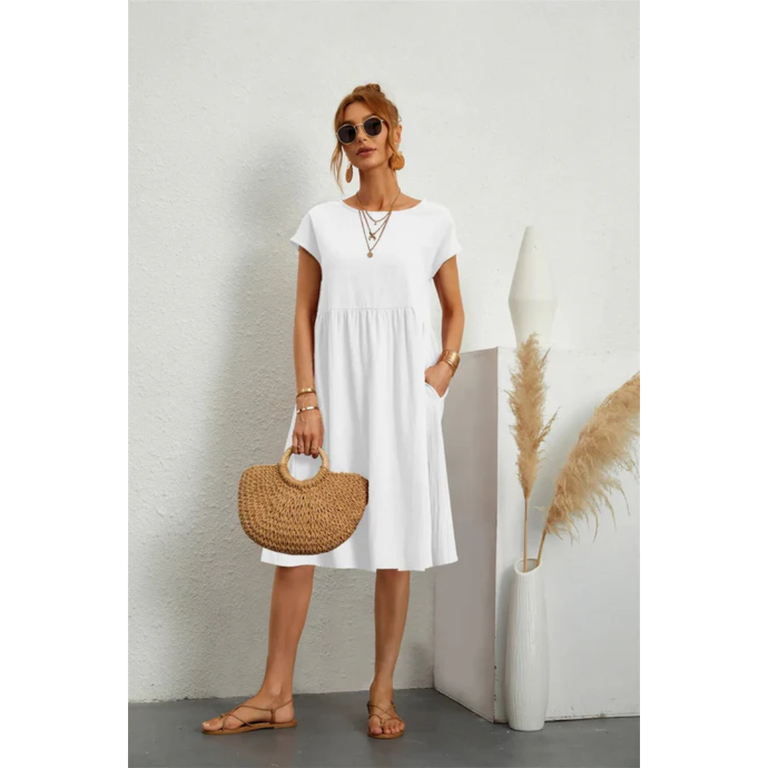 Lara - Damen Sommerkleid mit kurzen Ärmeln und stilvollem Design