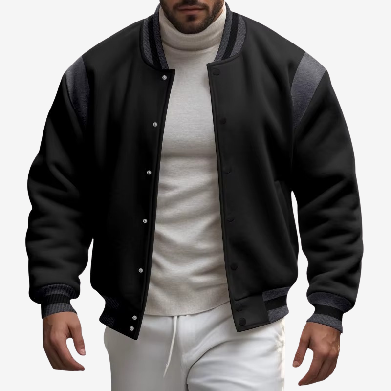 Mark - Long Sleeve Jacket with Button Closure and Side Pockets