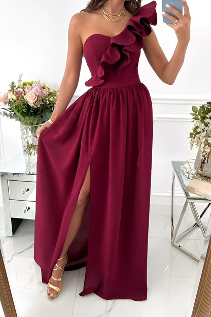 Tahlia - Elegancka sukienka bez ramion z falbankami dla kobiet