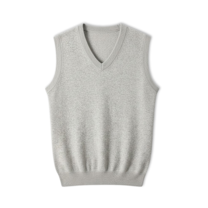 Débardeur homme 100% laine mérinos col en V sans manches coupe classique