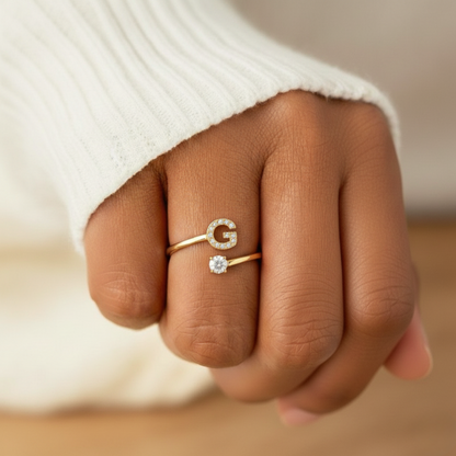 BAGUE AJUSTABLE SIGNATURE AVEC INITIALES