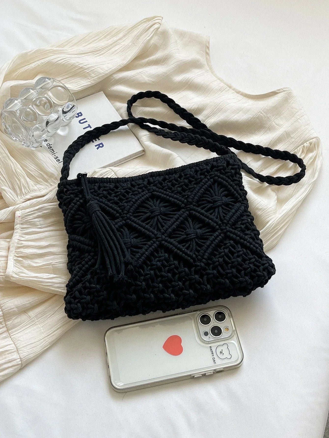 Woven crossbody bag