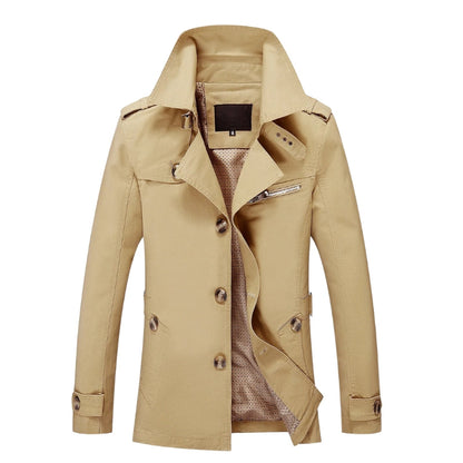 Easton - Lange trenchcoat met knoopsluiting en meerdere zakken