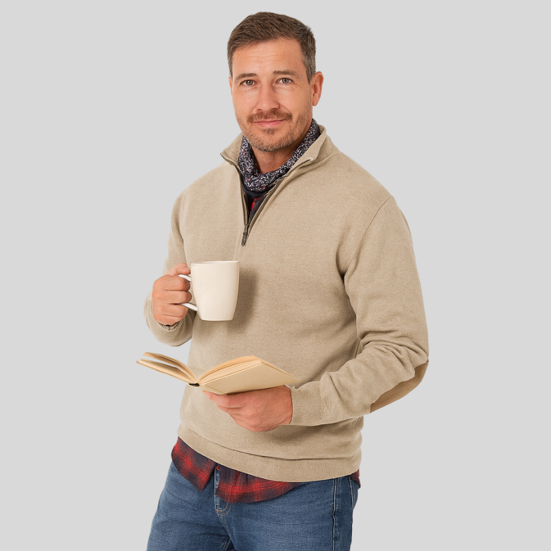 Men's Knit Quarter Zip Pullover Sweater