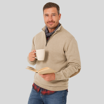 Men's Knit Quarter Zip Pullover Sweater
