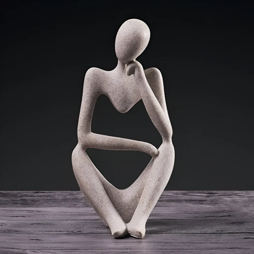 Elarin | Abstracte sculptuur van een nadenkend mens