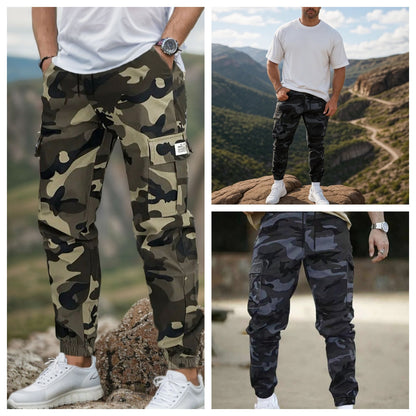 Calças Cargo Masculinas em Camuflagem de Luxo
