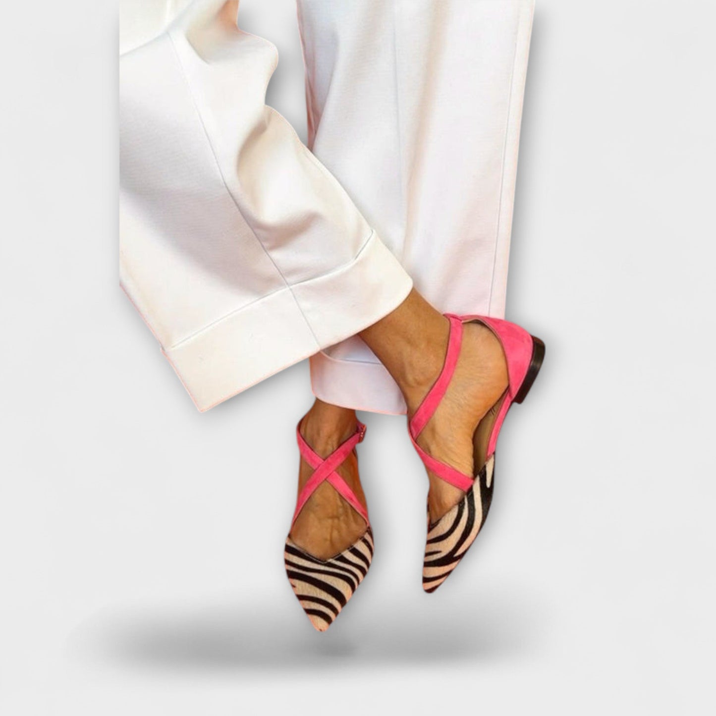 Zarella – Zebra-Flats em Rosa Poroso
