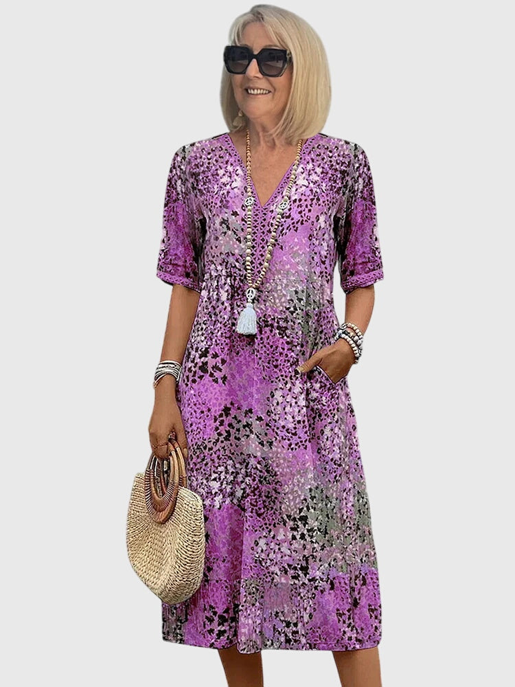 Anika  | Elegant Floral Midi Dress