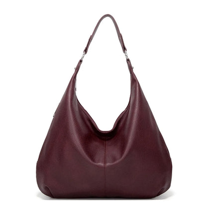 Weiche Leder Hobo-Tasche mit großer Kapazität für Damen