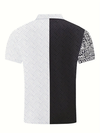 Xylaric | Casual tweedelige set voor heren – T-shirt met reverskraag en korte broek met trekkoord