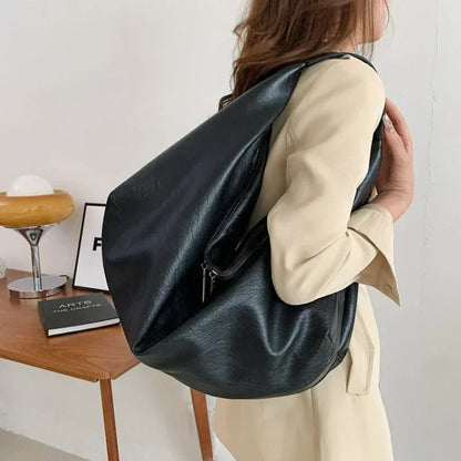 Large Soft Leather Hobo Shoulder Bag