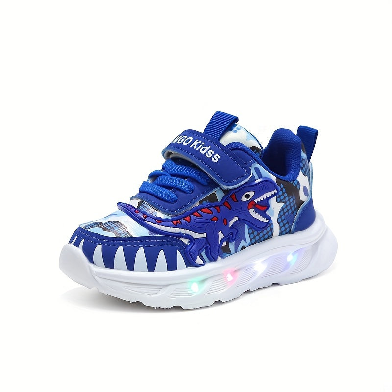 LED-sneakers til børn med dinosaur-design – sjovt og lyst til leg og eventyr