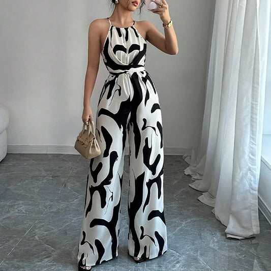 Jorinda - Color Block Backless Jumpsuit