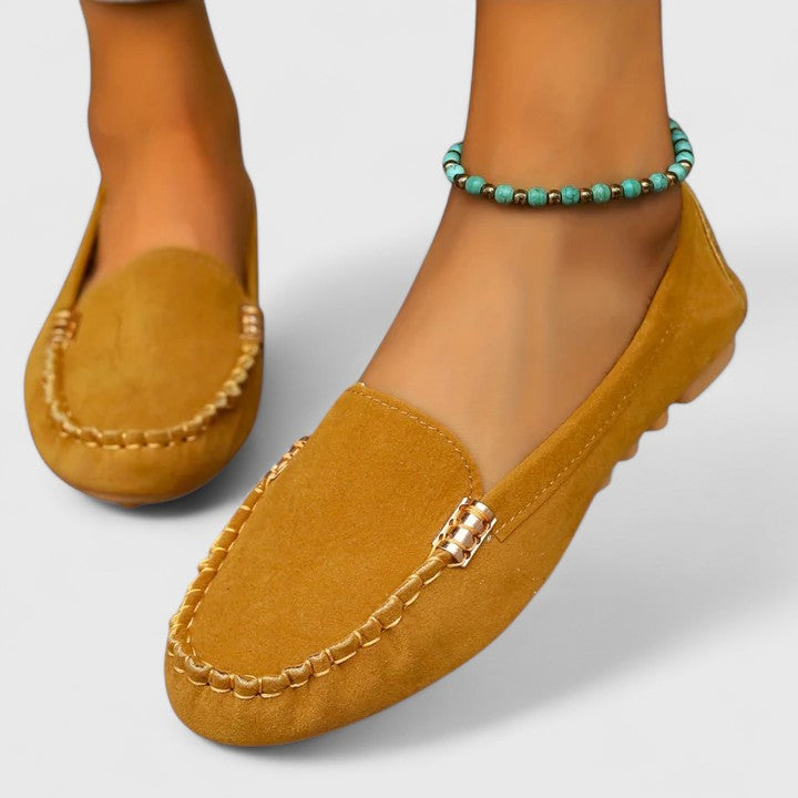 Ruby | Women's Suede Slip-On Loafers Flat Moccasin Shoes