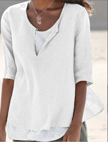 Camélia – Blouse d’été décontractée à superpositions femme