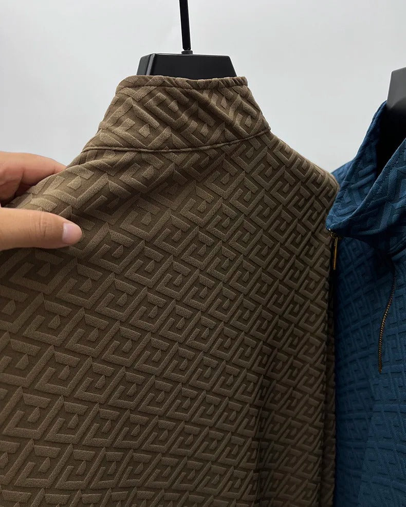 GeoJacquard® Pullover Style Full-Sleeve Shirt by JesseVance Milan