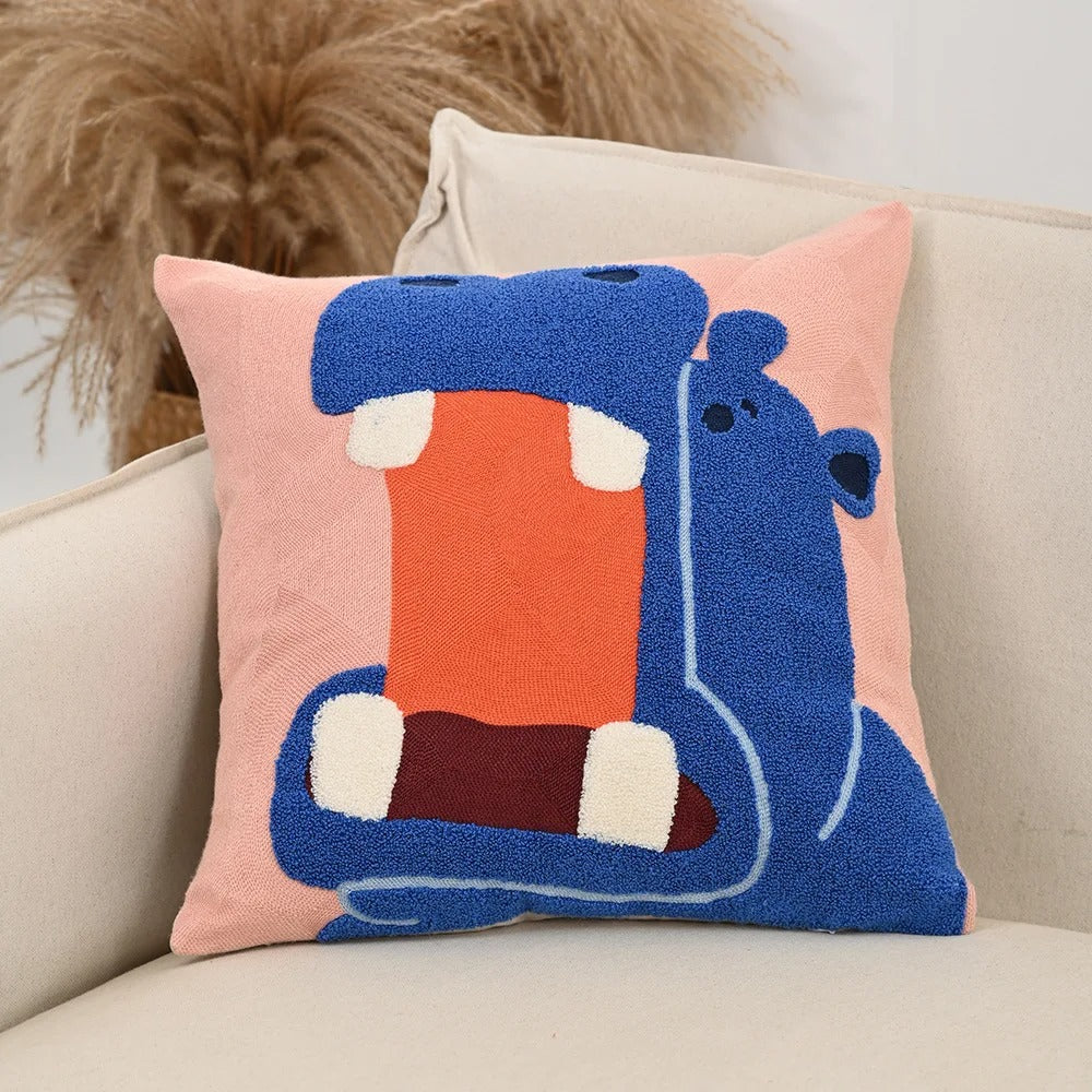 MEELANO Nordisk Pudeovertræk Med Dyremotiver 45x45 Cm Til Sofa Polyester Bomuld