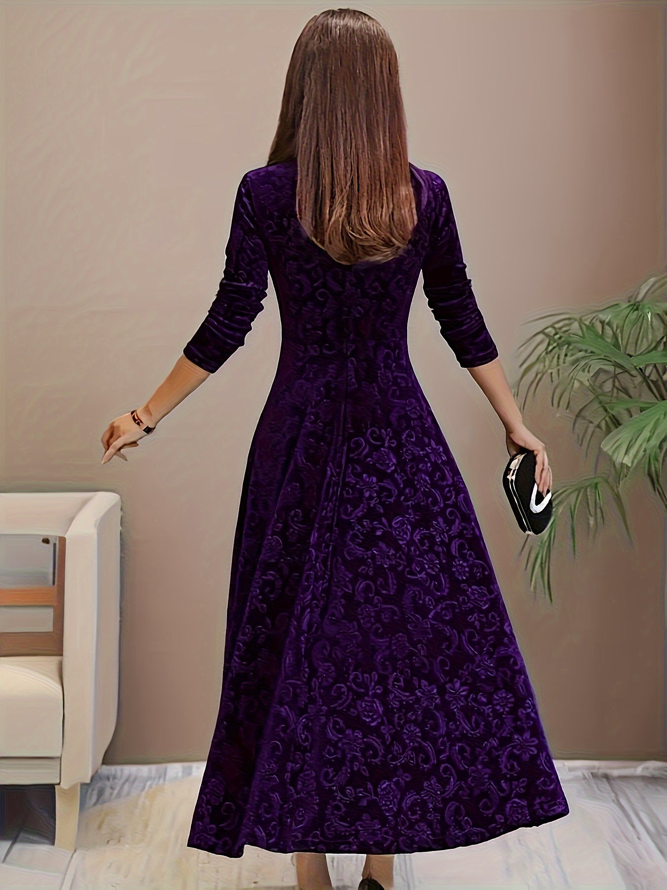 Bethany | Women’s Graceful Floral Design Midi Dress - Image 7
