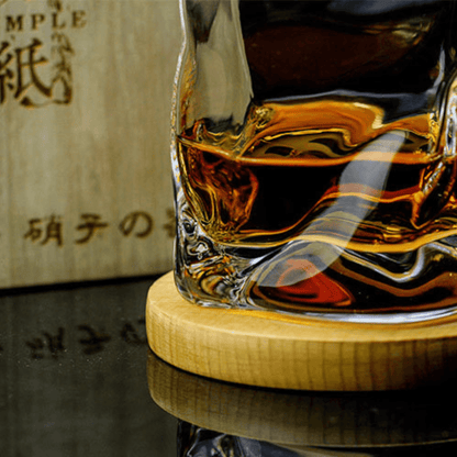Whiskeyglas Edo Kiriko Japans Kristal Crumple Design Houten Geschenkdoos Handgemaakt | Restfield