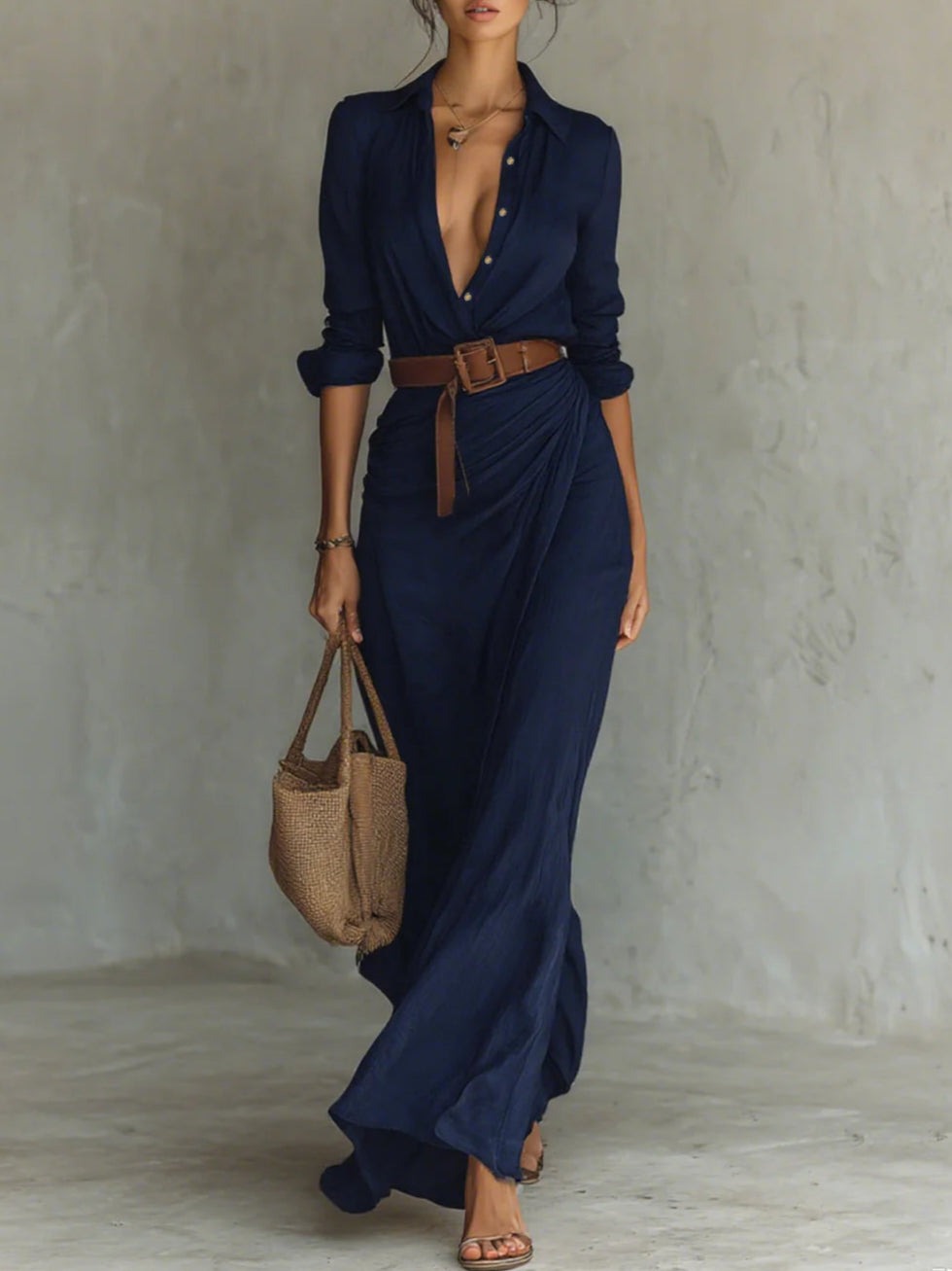 Gwenn™ Elegant Casual Shirt Dress + FREE Belt