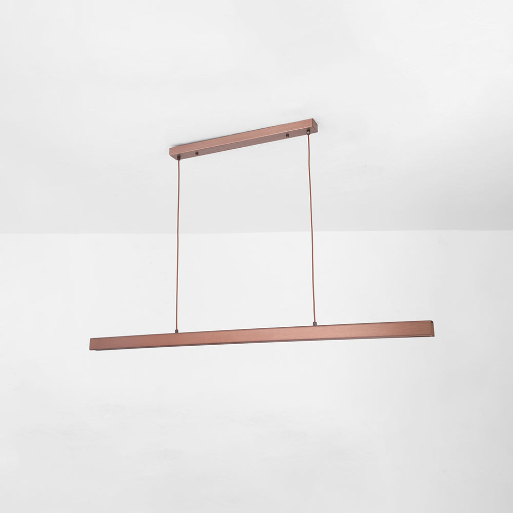 Hanglamp Rechthoekig LED Dimbaar Zwart Bruin Metaal Acryl Eettafel Woonkamer 80-150cm | Restfield