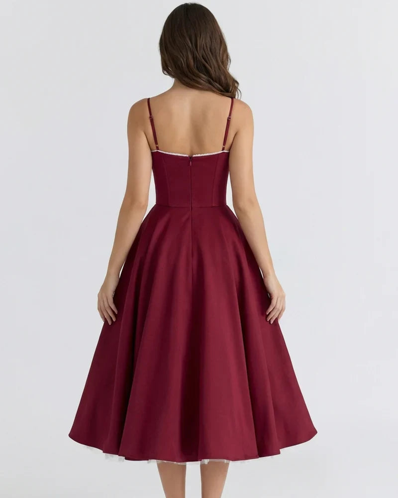 Belle - Robe midi avec couches de tulle et poches secrètes