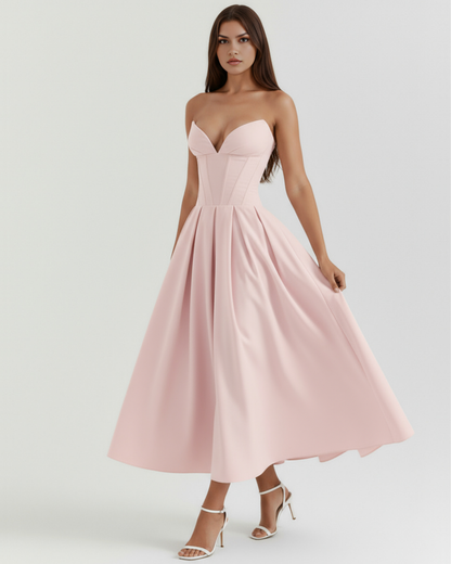 Amalfi™ – Elegant Midi Kjole Lyserød