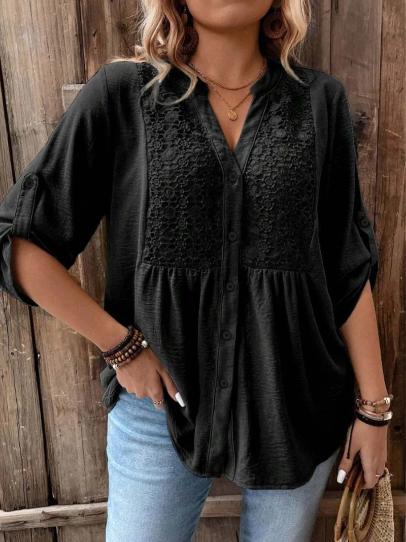 Elegante Damenbluse mit V-Ausschnitt