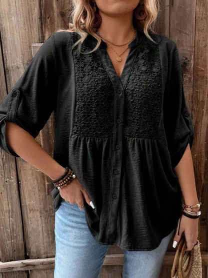 Elegante Damenbluse mit V-Ausschnitt