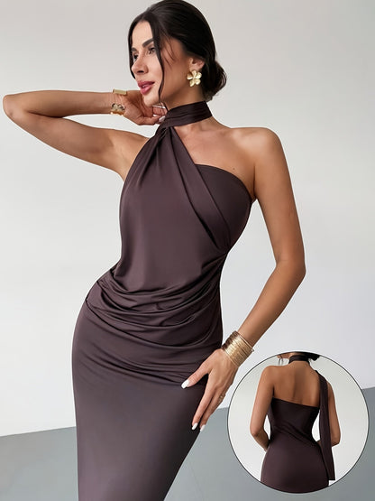 NOIRE™ – Minimalist Halter Bodycon Dress