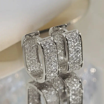 Brincos de Argola de Cristal de Luxo