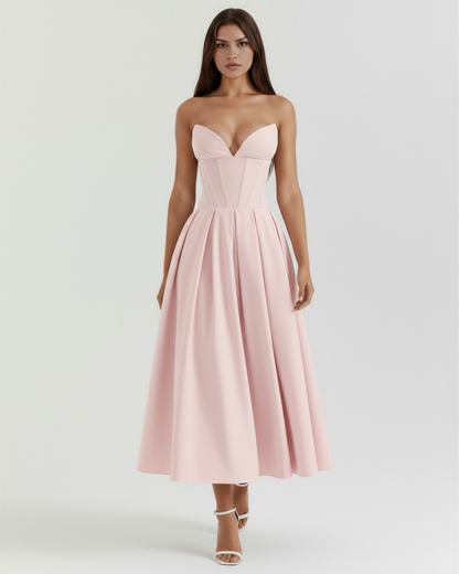Amalfi™ – Elegant Midi Kjole Lyserød
