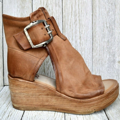 Dawn | Women's Boho Wedge Sandals with Buckle