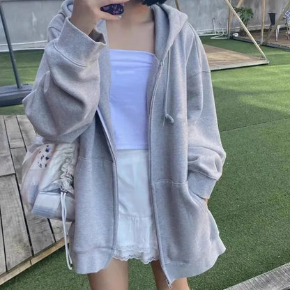 Übergroßer Hoodie im koreanischen Stil in einfarbiger Ausführung