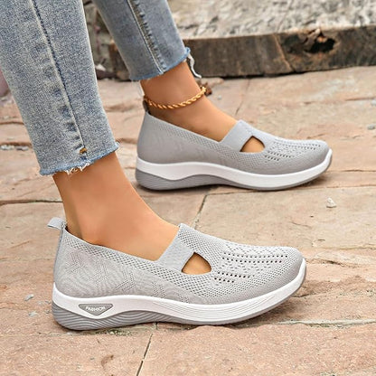 Buty damskie wsuwane sportowe | z siateczką i grubą podeszwą