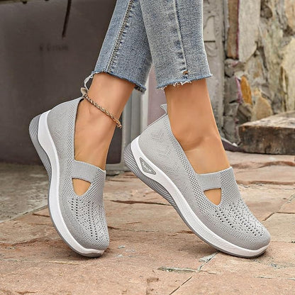 Buty damskie wsuwane sportowe | z siateczką i grubą podeszwą