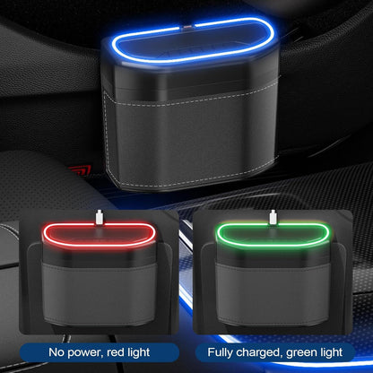 Smell-Proof Car Trash Can with Touch Light – Lurevo