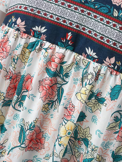Lisan – Kleid mit Vintage-Blumenmuster und Tasche