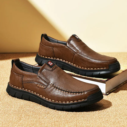 Handcrafted orthopaedic leather loafers for men