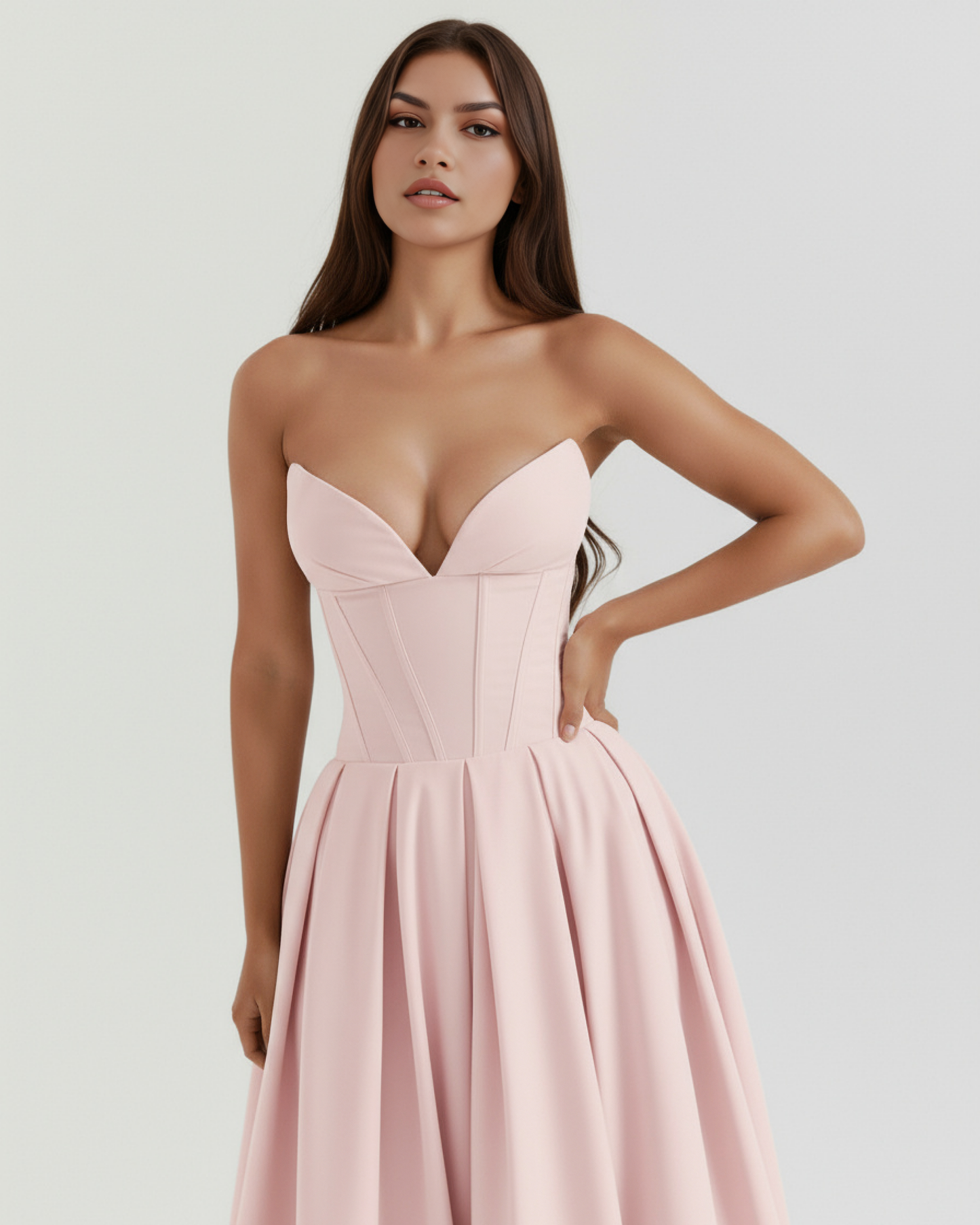 Amalfi™ – Elegant Midi Kjole Lyserød