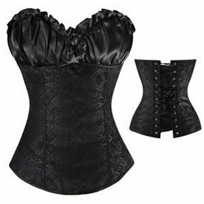 Floral Lace Trim Corset Erotic Waist Trainer For Women