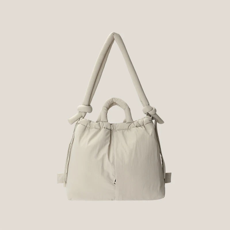 Padded tote bag with knot details
