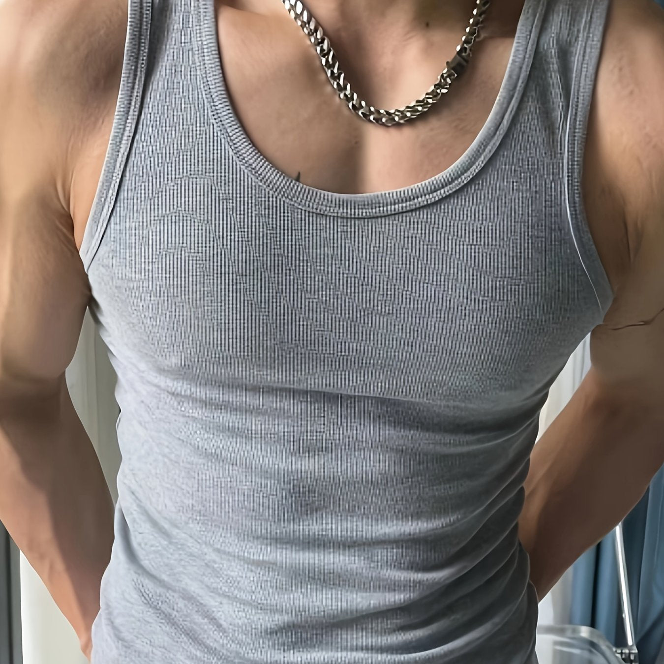 Men’s Breathable Summer Tank Top – Lightweight Comfortable Athletic Casual Workout Tee