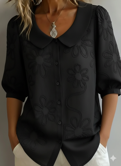 Gavira™ Lightweight Floral Blouse Natural Elegance