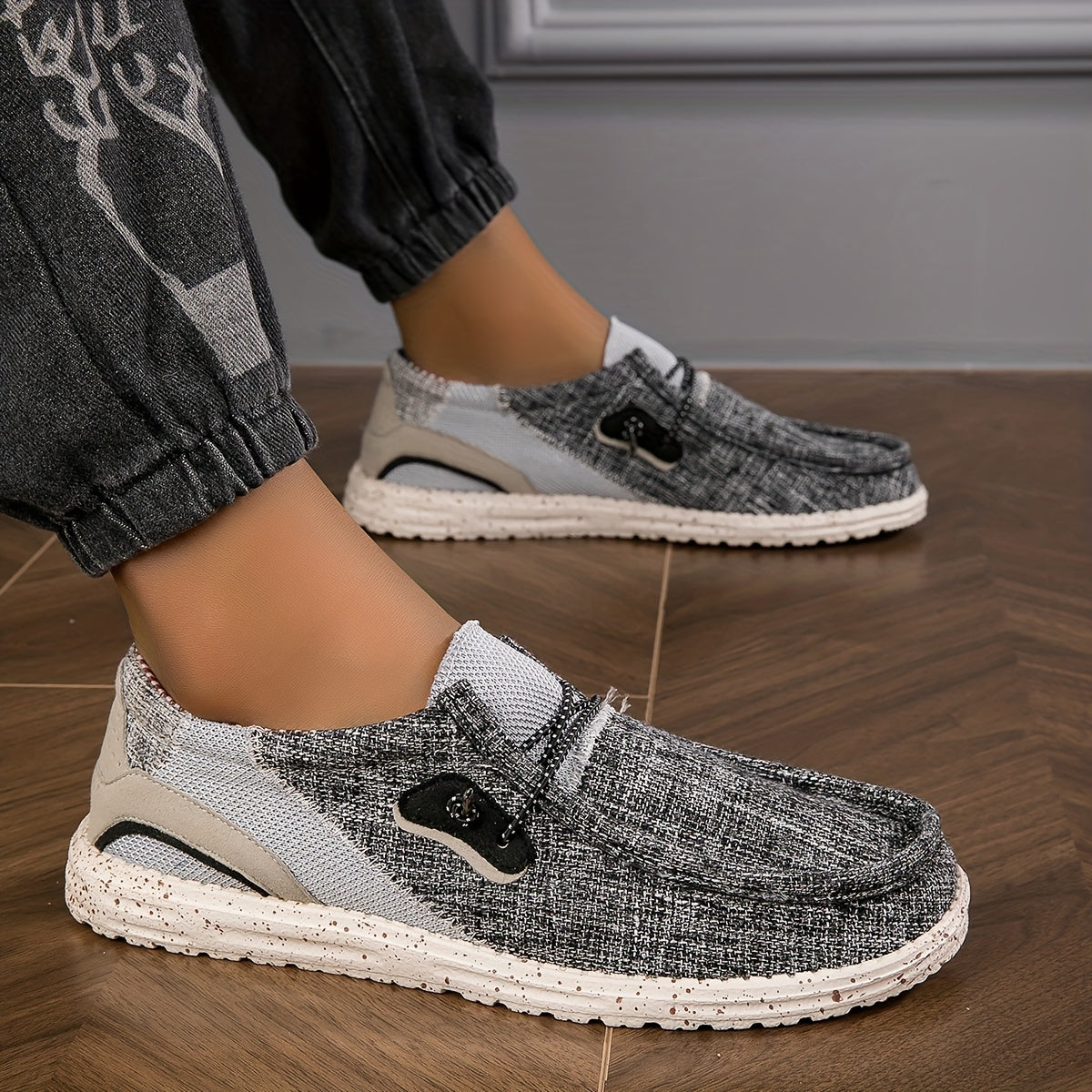 Loafix | Canvas Canvas Slip-On Loafers voor heren - Ademend, Slipvrij, Lichtgewicht