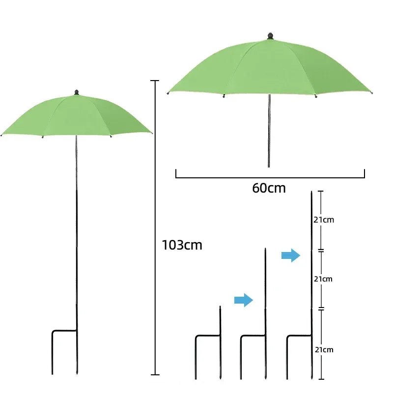 PflanzenSchutzschirm | Einstellbare UV-Abdeckung mit Erdspieß | Wetterfeste Schattenlösung | Ø 60 cm