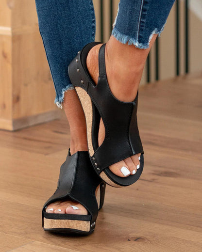 Madeline Vegan Wedge Sandals - Chic, Comfortable Cruelty-Free Footwear