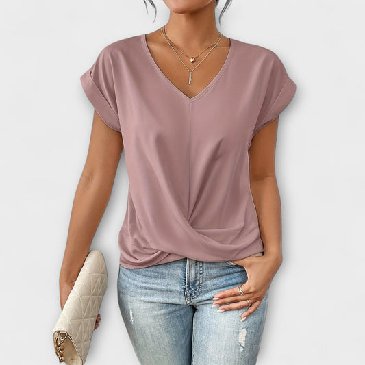 Eloise - Top Decote em V com Detalhe Nó